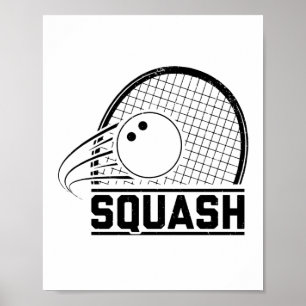 Affiche Joueur Squash   Sport Coach Squasher Idée cadeau