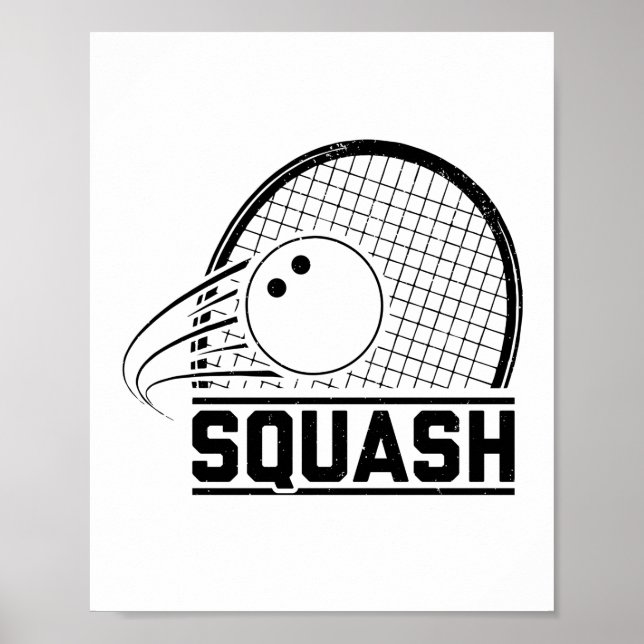Affiche Joueur Squash | Sport Coach Squasher Idée cadeau (Devant)