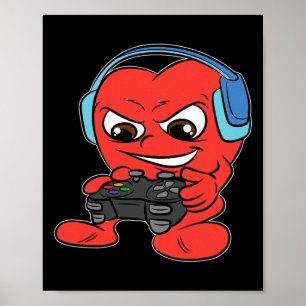 Affiche Joueur Valentines Jour mignon jeu vidéo Gaming Lov