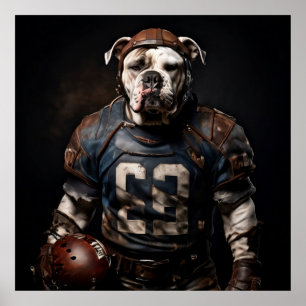 Affiche Joueur Vintage de football américain Bulldog