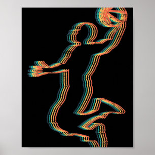 Affiche Joueurs de basket-ball Vintage cool Slam Dunk Coac