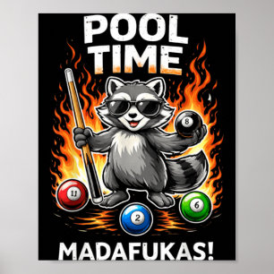 Affiche Joueurs de billard Madafakas drôles de ratons lave