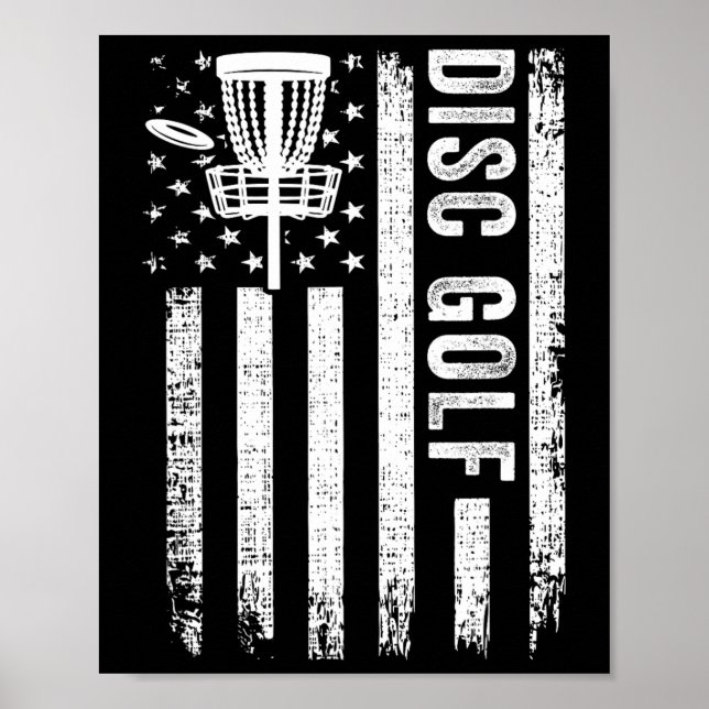 Affiche Joueurs de disque de golf de drapeau américain Jou (Devant)
