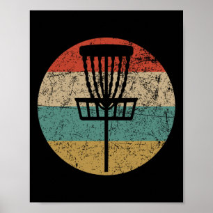 Affiche Joueurs de disque de golf rétro vintage lanceur de