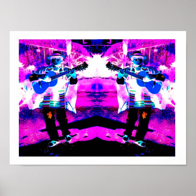 Affiche Joueurs de guitare art (Devant)