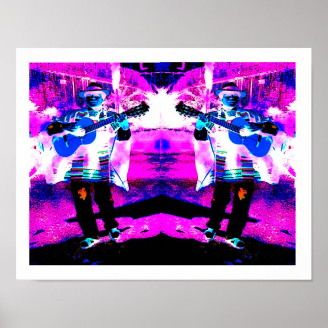 Affiche Joueurs de guitare art (Devant)