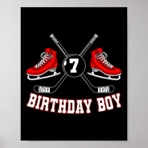 Affiche Joueurs de hockey sur glace garçon d'anniversaire