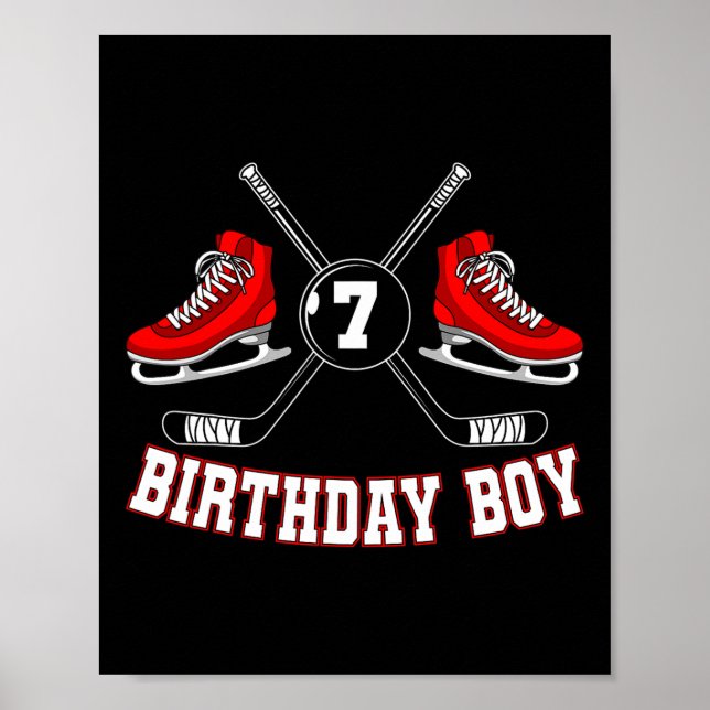 Affiche Joueurs de hockey sur glace garçon d'anniversaire  (Devant)