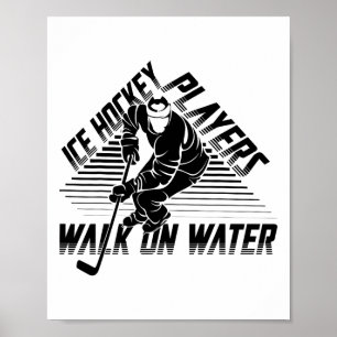 Affiche Joueurs de hockey sur glace marchent sur l'eau Drô