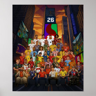 Affiche Joueurs de légende du football Coupe du monde 2026