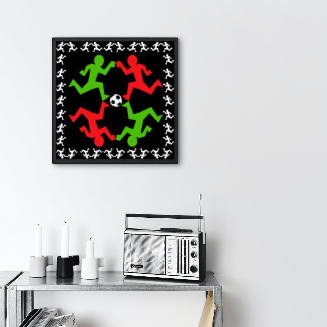 Affiche Joueurs de soccer Courir à la balle Motif petit (Créateur téléchargé)