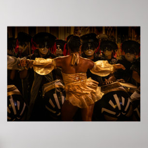 Affiche Joueurs de tambour Candombe et vedette pendant le