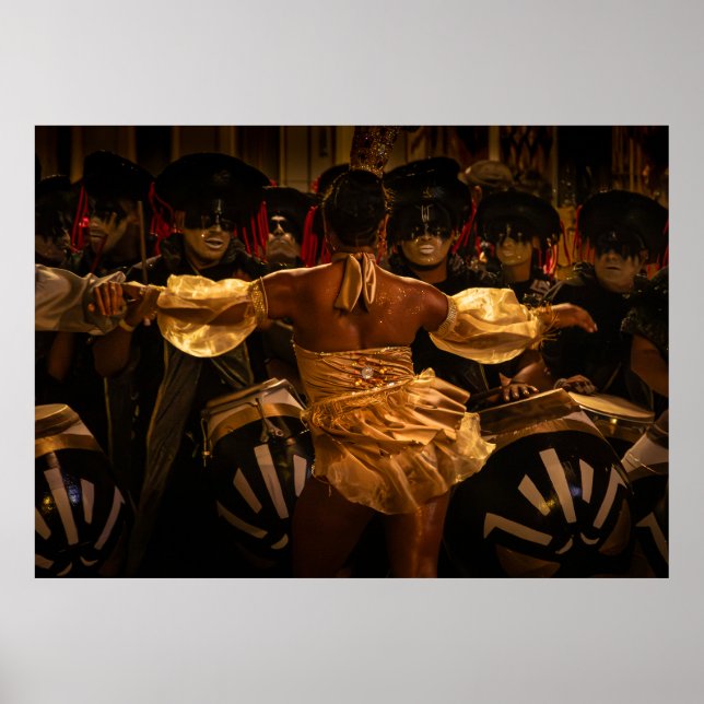 Affiche Joueurs de tambour Candombe et vedette pendant le  (Devant)
