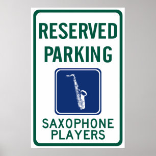 Affiche Joueurs saxophones Stationnement