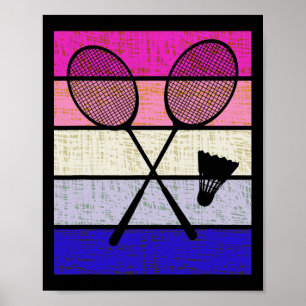 Affiche Joueuse Badminton Navette Filles Enfants Femmes Je