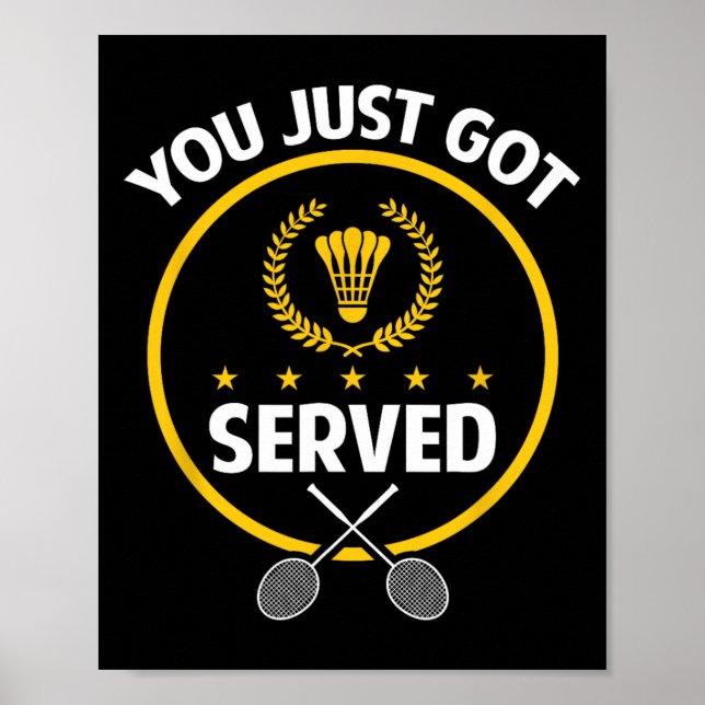 Affiche Joueuse de badminton Chemise drôle servi Badminton (Devant)