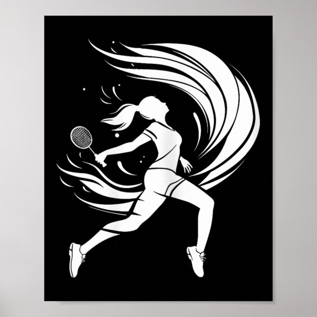 Affiche Joueuse de badminton dessinant un volant  (Devant)