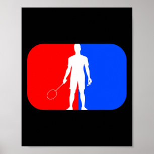 Affiche Joueuse de badminton Enfants Hommes Femmes Smash B