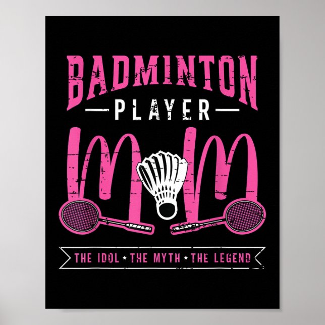 Affiche Joueuse de badminton maman l'idole raquette sport  (Devant)