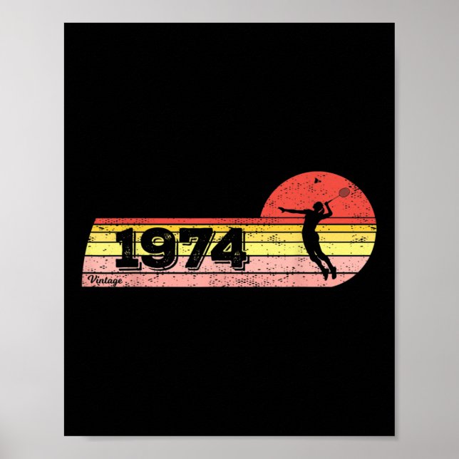 Affiche Joueuse de badminton Née en 1974 Anniversaire Vint (Devant)