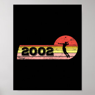 Affiche Joueuse de badminton Née en 2002 Anniversaire Vint