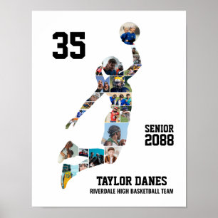Affiche Joueuse de basket-ball Collage de photos personnal