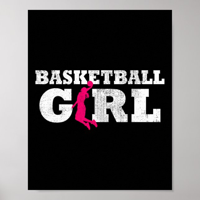 Affiche Joueuse de basket-ball Silhouette Sport Cadeau (Devant)
