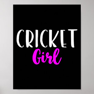 Affiche Joueuse de cricket fille femmes drôle mignonne