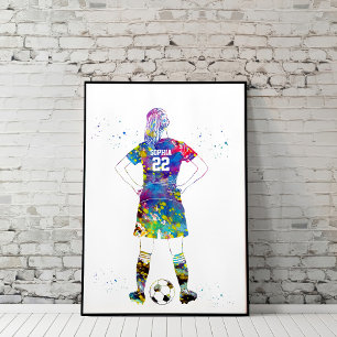 Affiche Joueuse de football