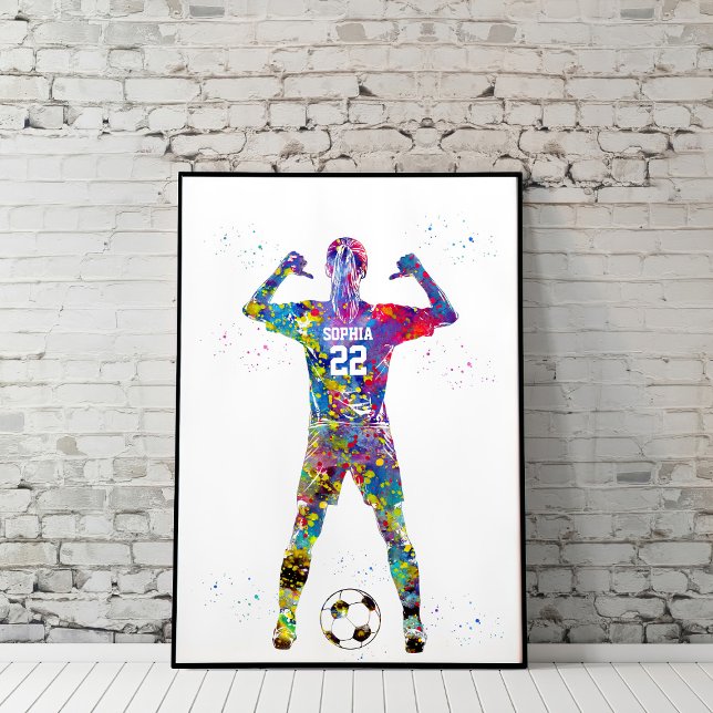 Affiche Joueuse de football (Créateur téléchargé)