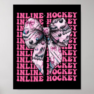 Affiche Joueuse de hockey en ligne fille coquette noeud ro