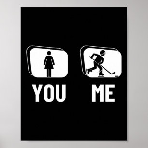 Affiche Joueuse de hockey sur glace fière drôle femmes hoc