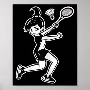Affiche Joueuse de la navette de badminton
