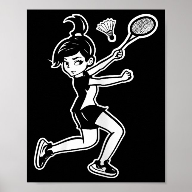 Affiche Joueuse de la navette de badminton (Devant)