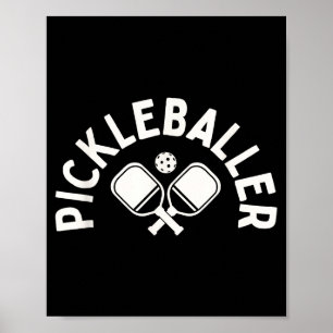 Affiche Joueuse de pickleball partie de pickleball pour fe