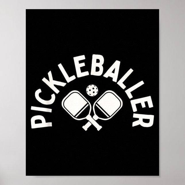 Affiche Joueuse de pickleball partie de pickleball pour fe (Devant)