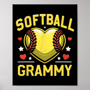 Affiche Joueuse de softball Heart Grammy