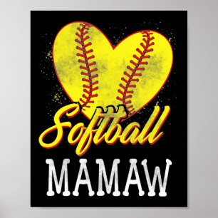 Affiche Joueuse de softball Mamaw softball