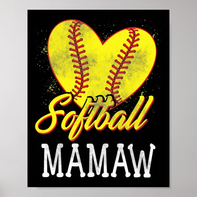 Affiche Joueuse de softball Mamaw softball  (Devant)
