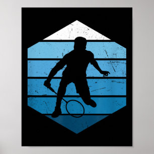 Affiche Joueuse de squash femmes hommes badminton joueur v