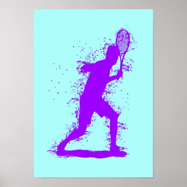 Affiche Joueuse de tennis - Art aquarelle abstrait (Devant)
