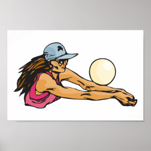 Affiche Joueuse de volley-ball féminine