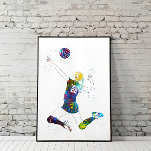Affiche Joueuse de volley-ball féminine