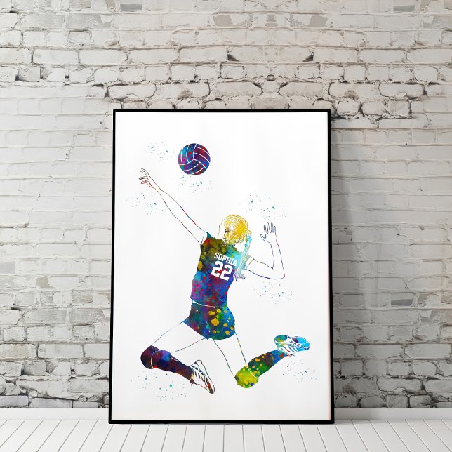 Affiche Joueuse de volley-ball féminine (Créateur téléchargé)