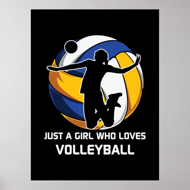 Affiche Joueuse De Volley-ball Juste Une Fille Qui Aime Le (Devant)