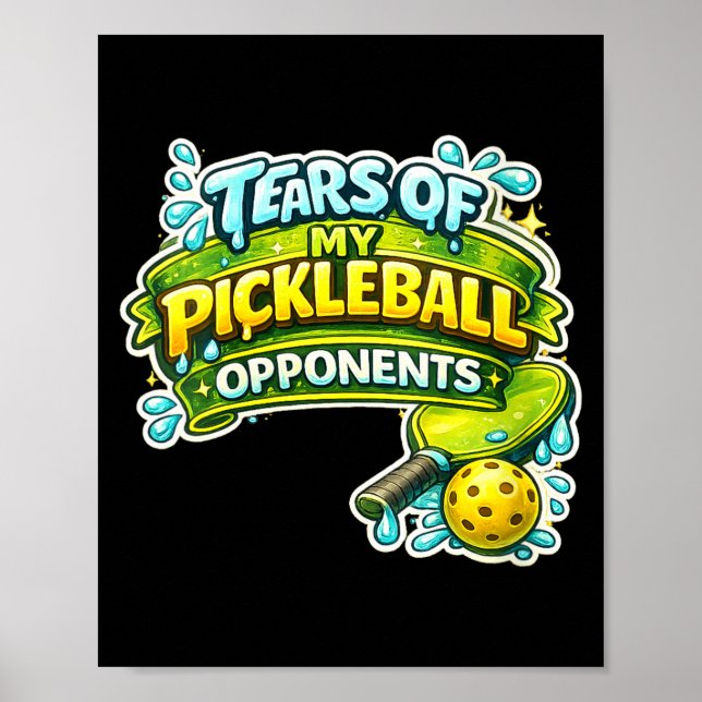 Affiche Joueuse drôle larmes de balle de pickle (Devant)