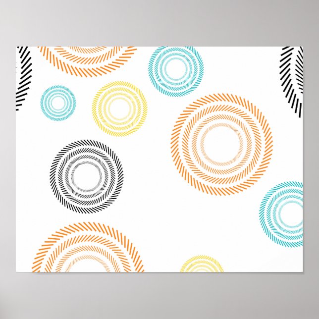 Affiche Joueuse, tendance, cool, moderne, cercles simples (Devant)