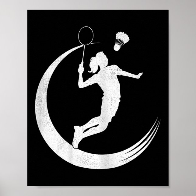 Affiche Joueuses de badminton Tee Shuttle Filles Volant Ro (Devant)