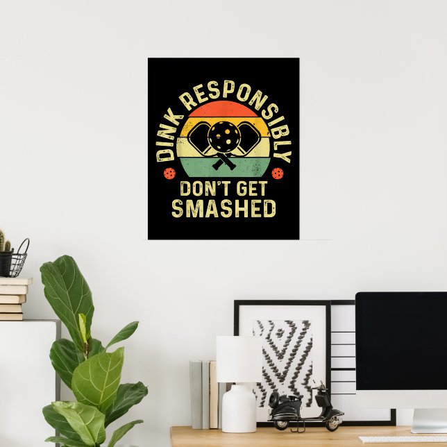 Affiche Jouez au Pickleball avec Responsabilité Ne vous Fa (Bureau à domicile)