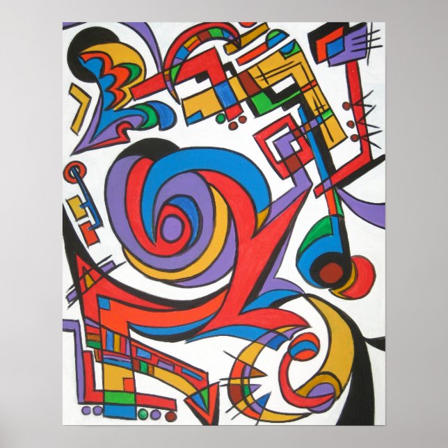 Affiche Jouez-Moi Quelques Bauhaus Jazz Moderne Art Géomét (Devant)